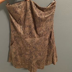 She + sky strapless romper